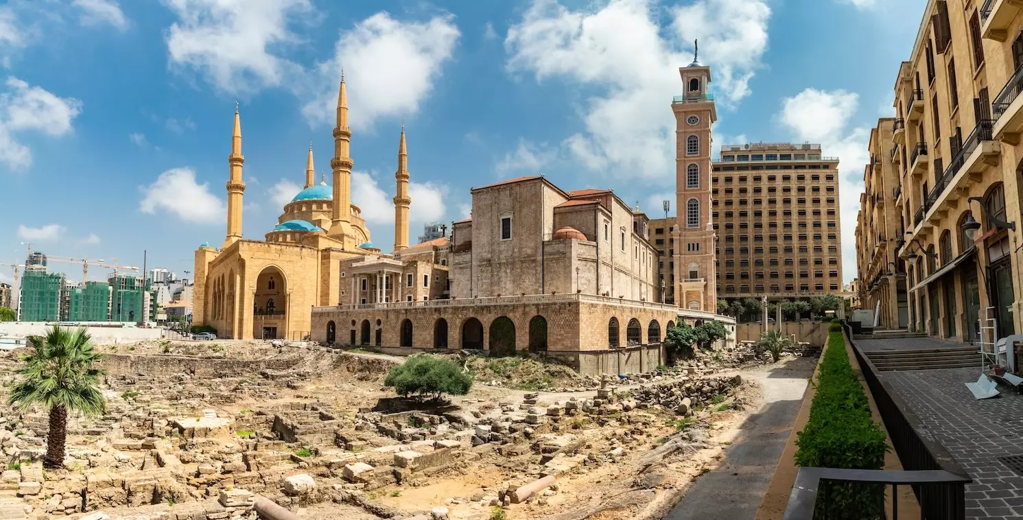 Mosque and urban landscape in Lebanon